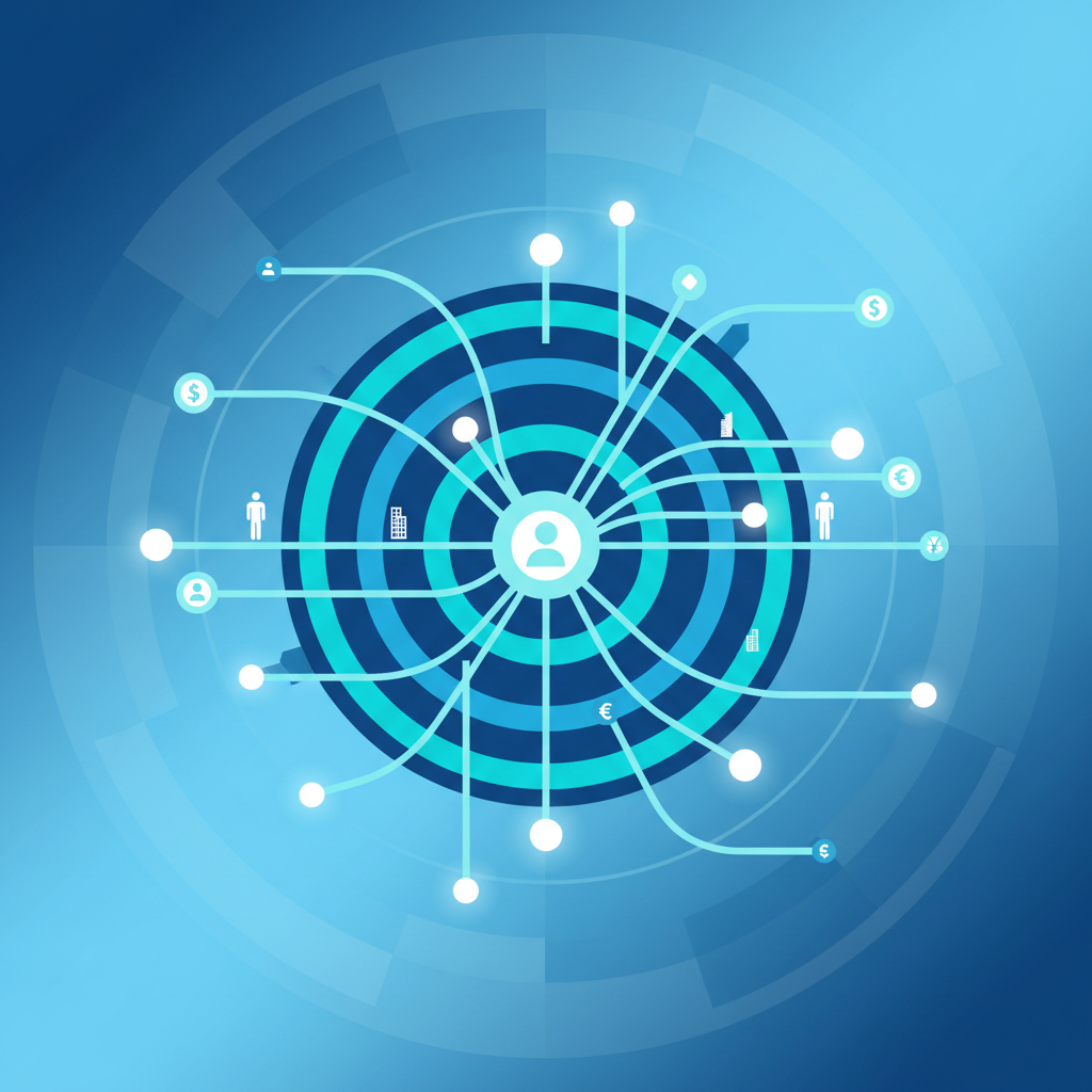 An abstract illustration of a global data network, representing the flow and analysis of financial information for insights.