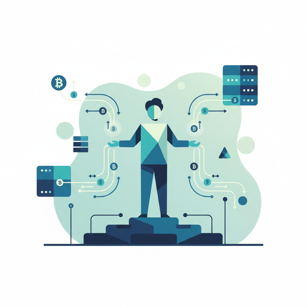 Abstract digital flow of financial data and growth